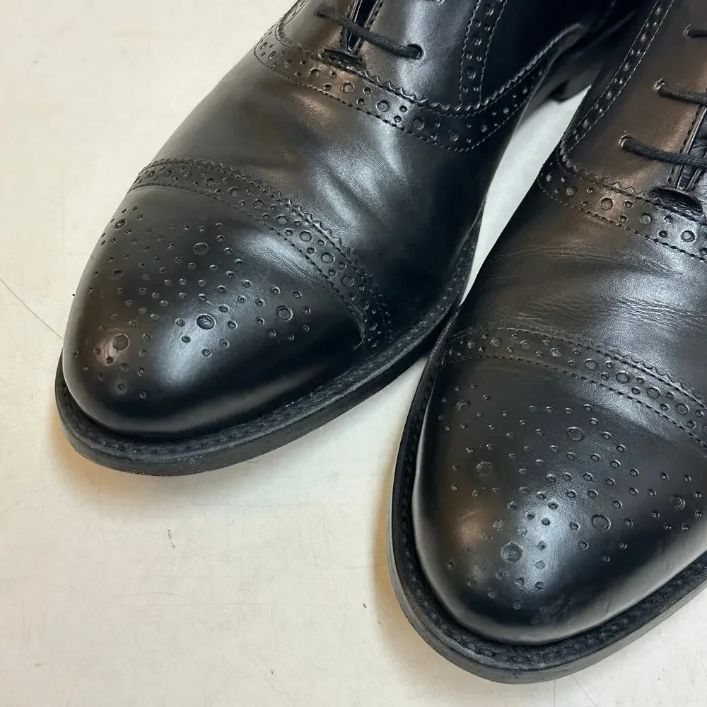 VGUC Grant Stone x J. Crew Ludlow Wingtip Oxford Black Calf Bench Made 11.5 D